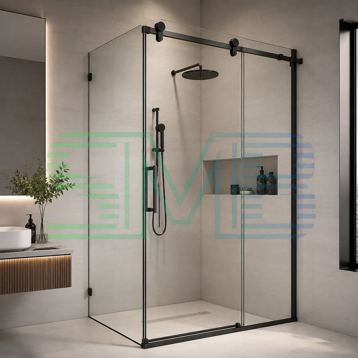 Shower screen kaca Bekasi custom 8mm anti pecah harga murah